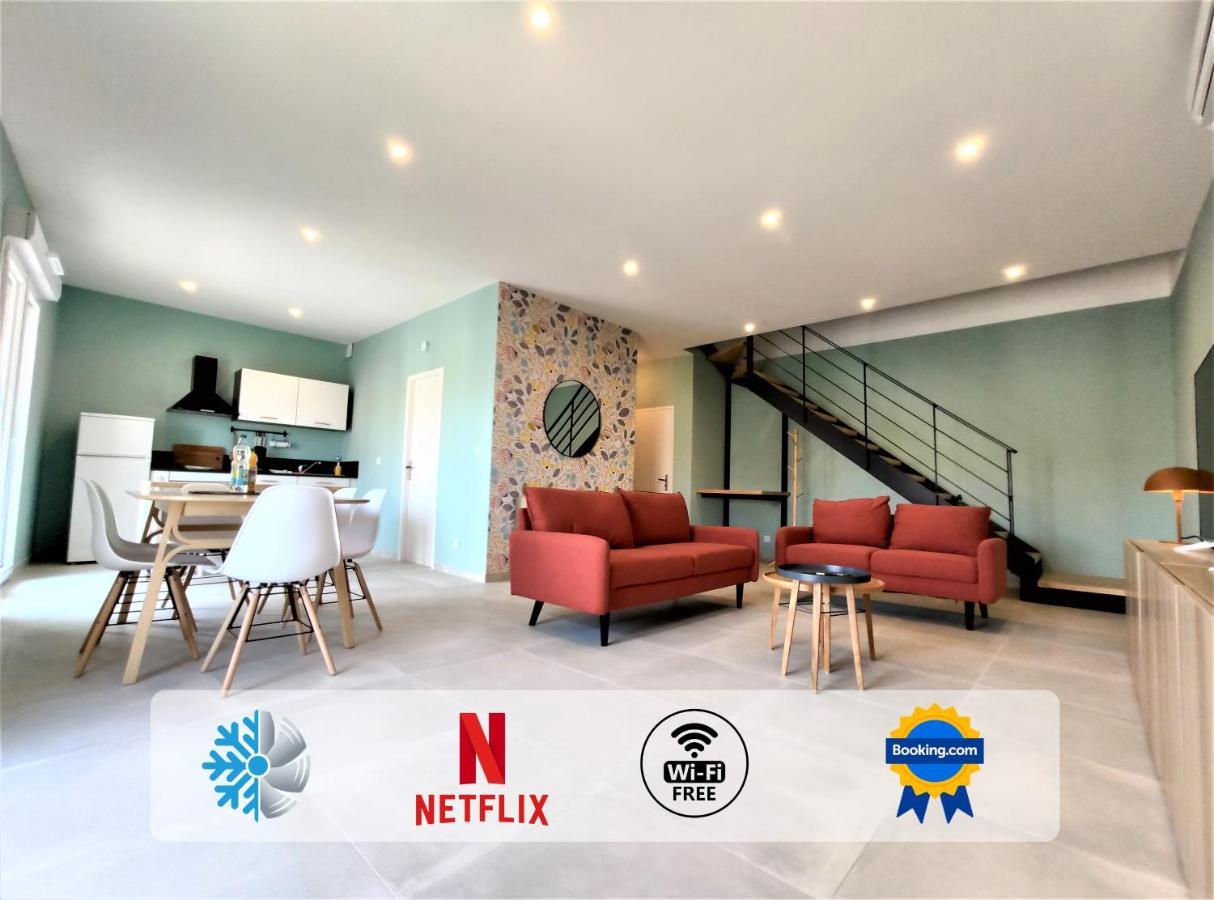Colormix 3 Etoiles - 95M2 Plein Centre - Ensoleille Climatise Leilighet Mèze Eksteriør bilde